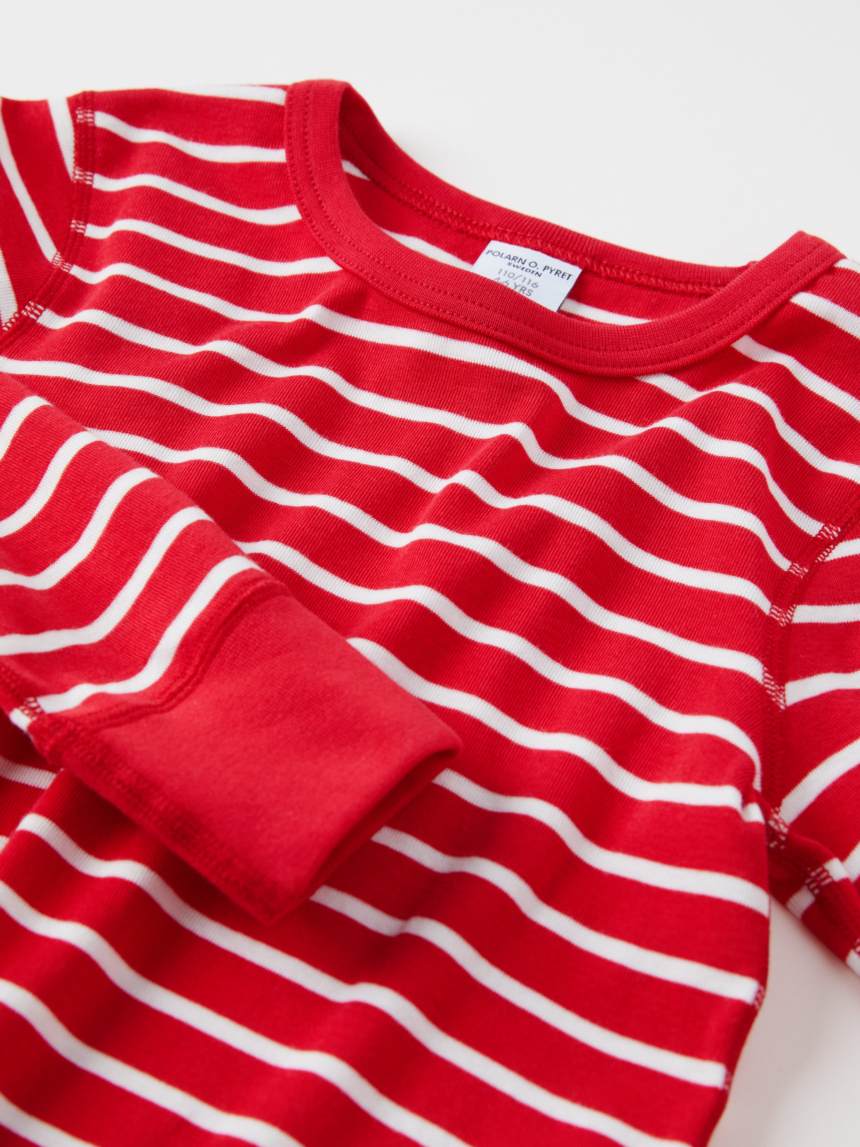 Boys red and white striped top best sale