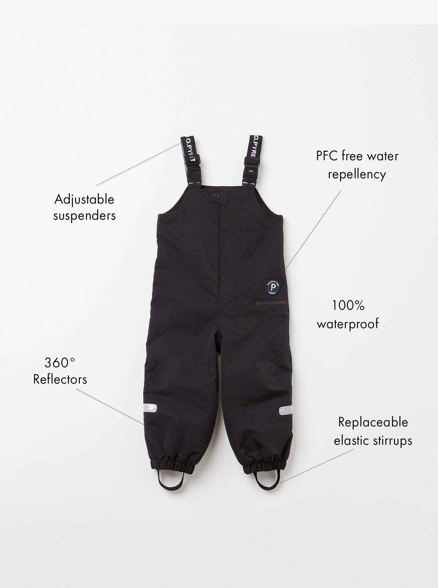 Polarn O. Pyret Waterproof Suspender Rain Pants (2-6y)-27771