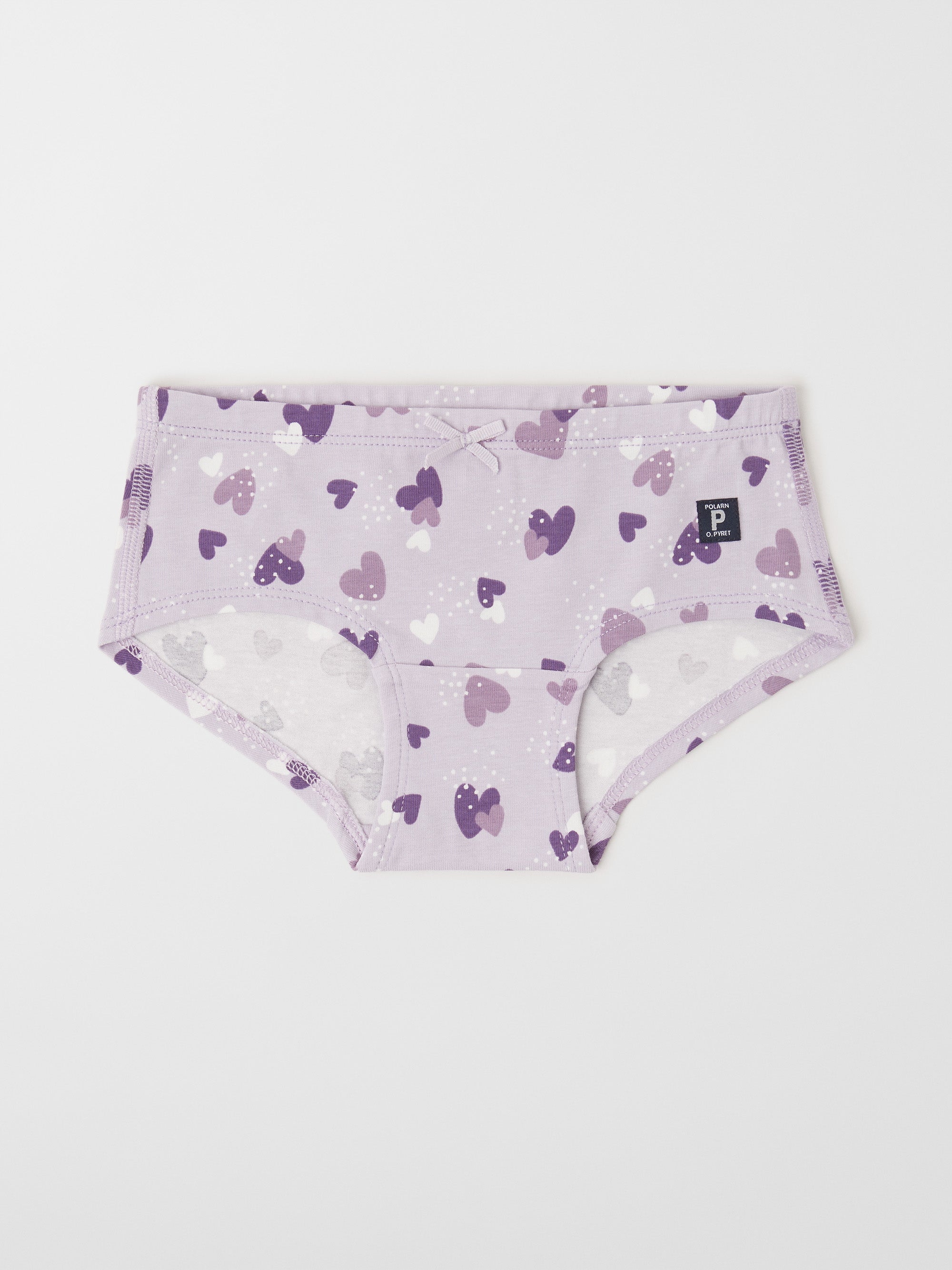 Pack of 5 Briefs in Organic Cotton, Hearts & Unicorns, for Girls