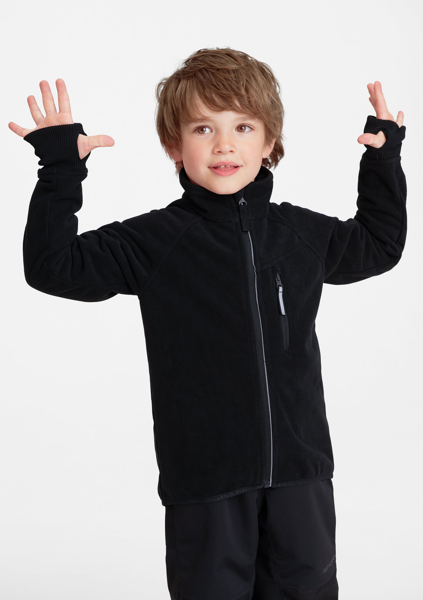 Black Waterproof Kids Fleece Jacket