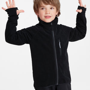 Black Waterproof Kids Fleece Jacket