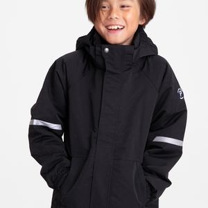 Black Waterproof Kids School Coat