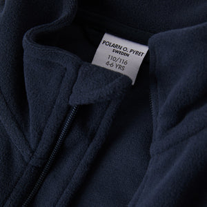 Navy Waterproof Kids Fleece Jacket from the Polarn O. Pyret outerwear collection. Ethically produced kids outerwear.