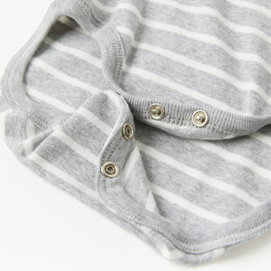 Unisex Grey Striped Babygrow