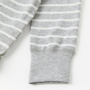 Unisex Grey Striped Babygrow