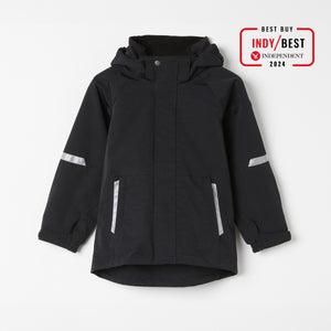 Black Waterproof Kids School Coat