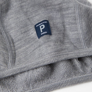 Grey Merino Wool Baby Hat from the Polarn O. Pyret outerwear collection. Quality kids clothing made to last.