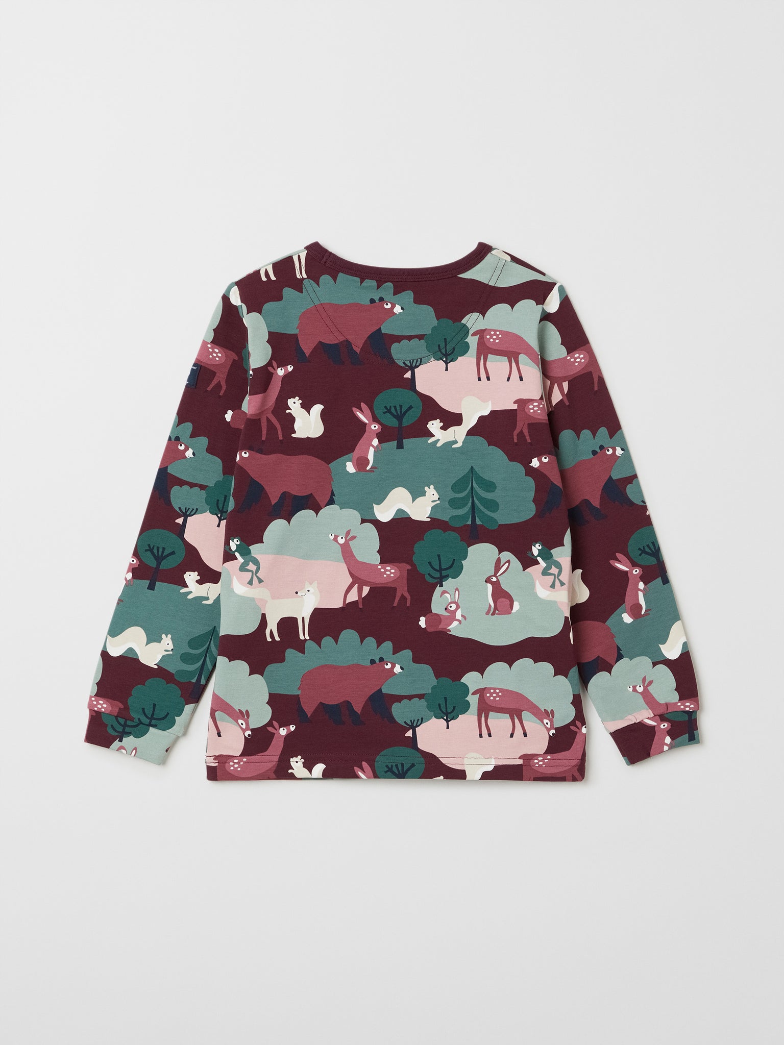 Cotton Woodland Print Red Kids Top from the Polarn O. Pyret kids collection. The best ethical kids clothes