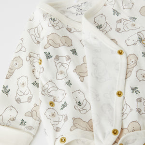 Bear Print Wraparound Babygrow from the Polarn O. Pyret baby collection. The best ethical baby clothes