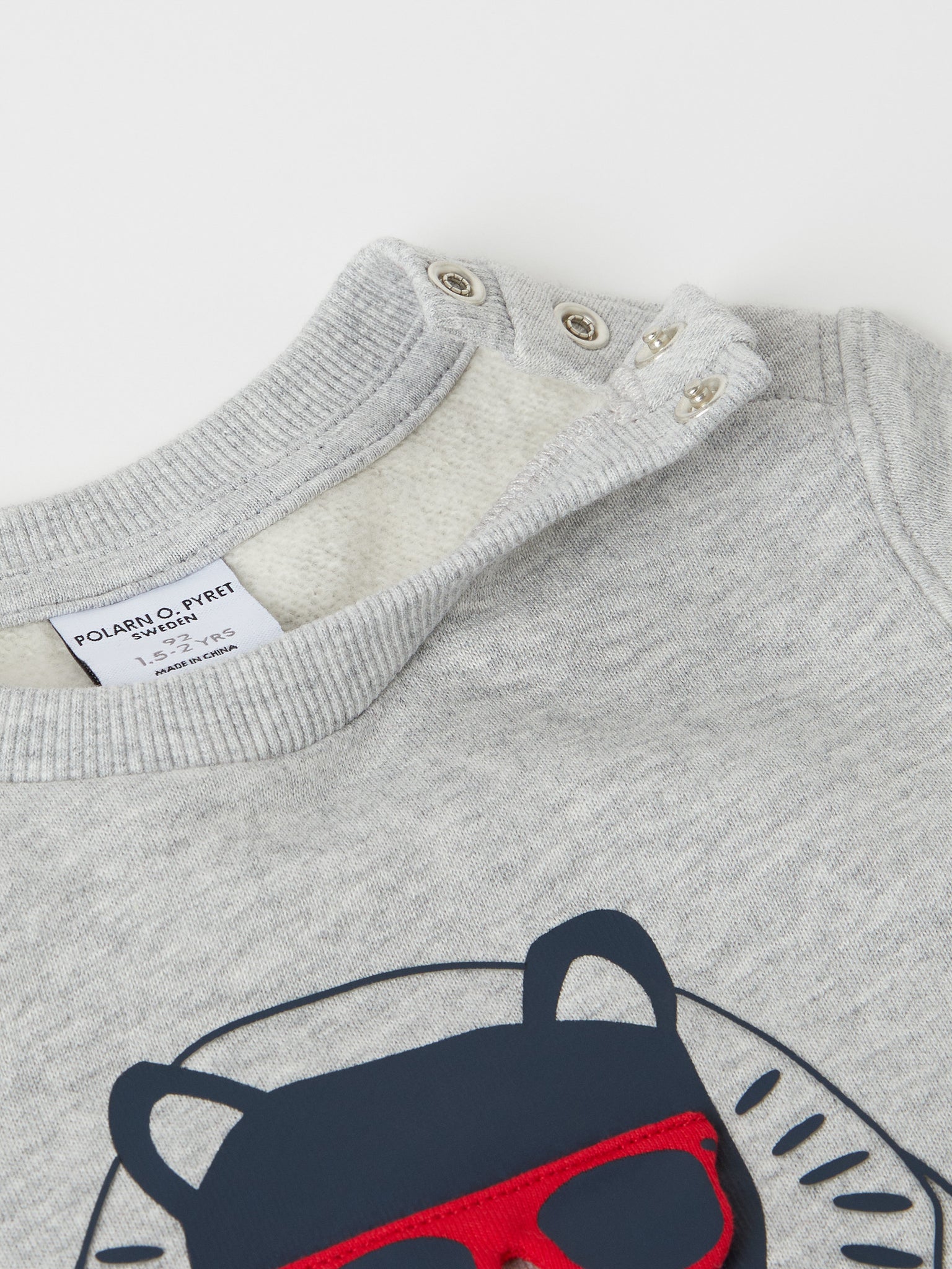 Bear Print Cotton Kids Sweatshirt from the Polarn O. Pyret kidswear collection. The best ethical kids clothes