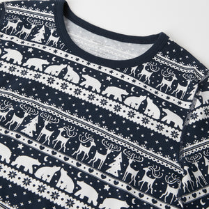 Christmas Print Cotton Adult Pyjamas from the Polarn O. Pyret adult collection. Clothes made using sustainably sourced materials.