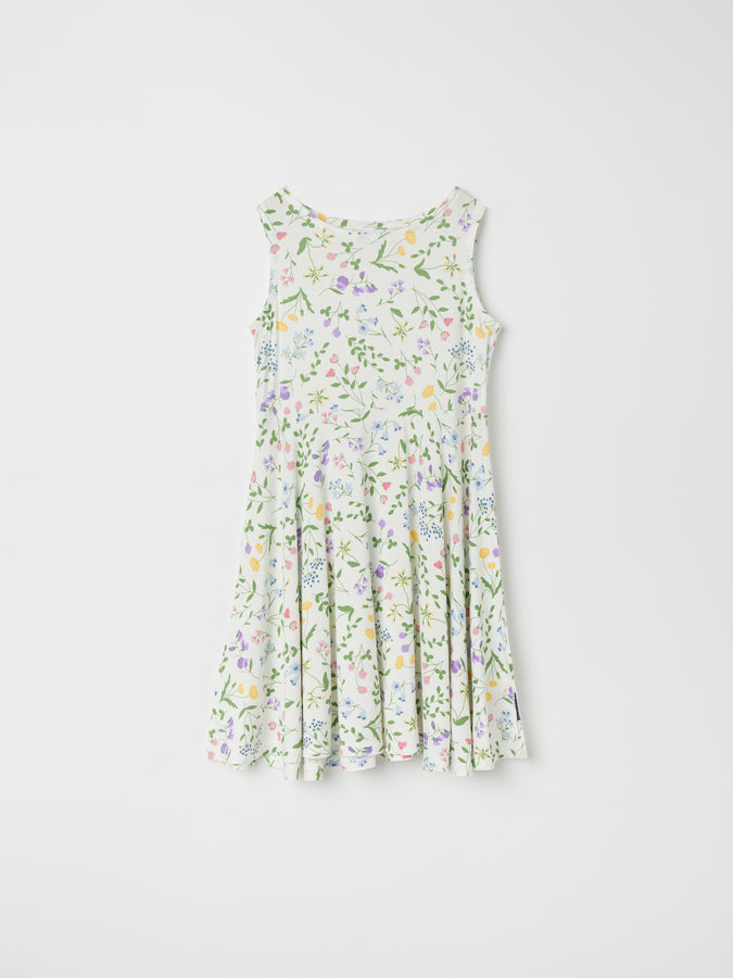 Ditsy Floral Print Kids Dress from the Polarn O. Pyret kidswear collection. Nordic kids clothes made from sustainable sources.