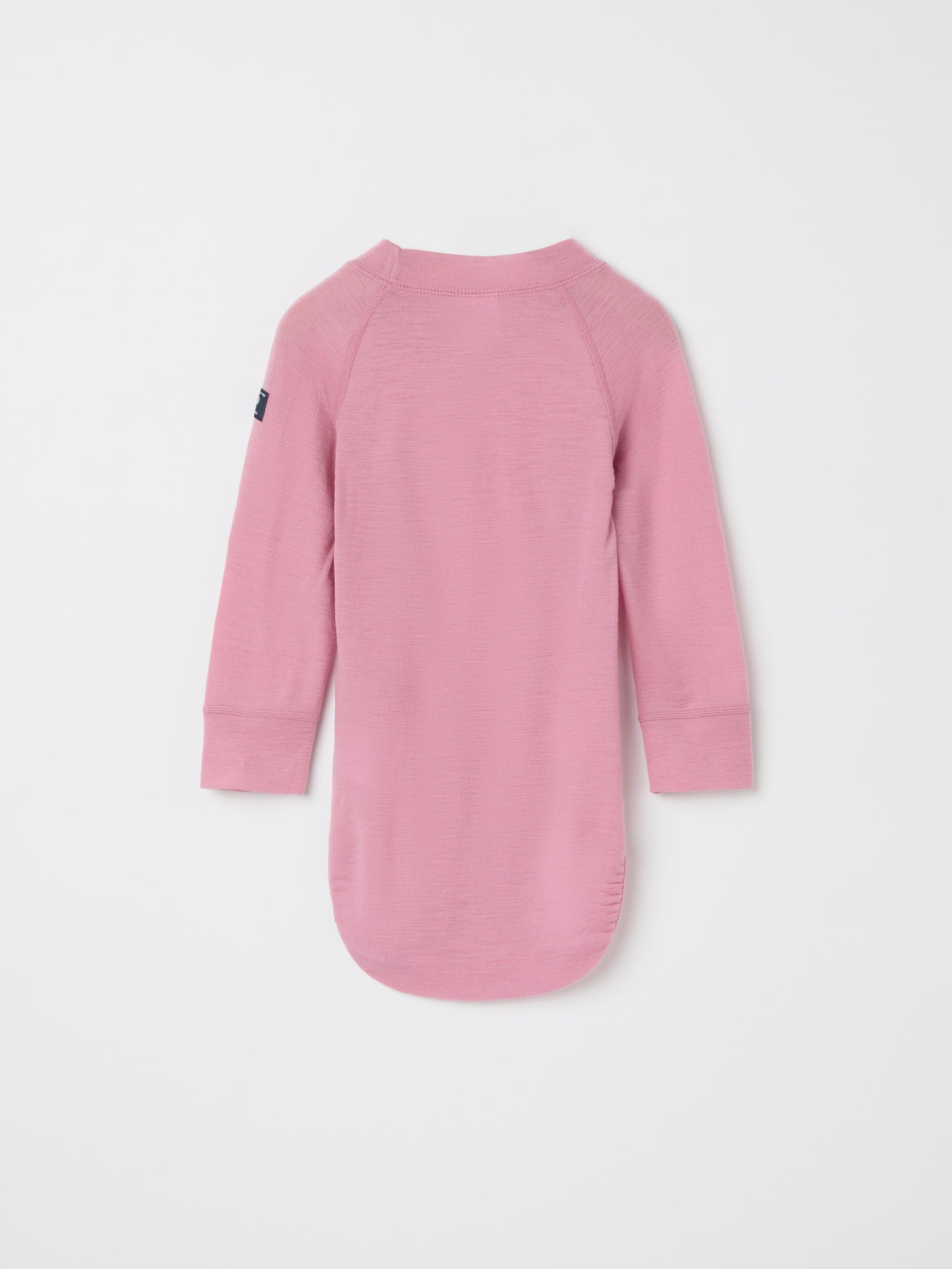 Pink Thermal Merino Wool Babygrow from the Polarn O. Pyret kidswear collection. The best ethical kids outerwear.