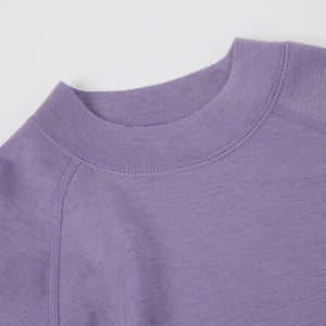 Purple Thermal Merino Kids Top from the Polarn O. Pyret kidswear collection. The best ethical kids outerwear.