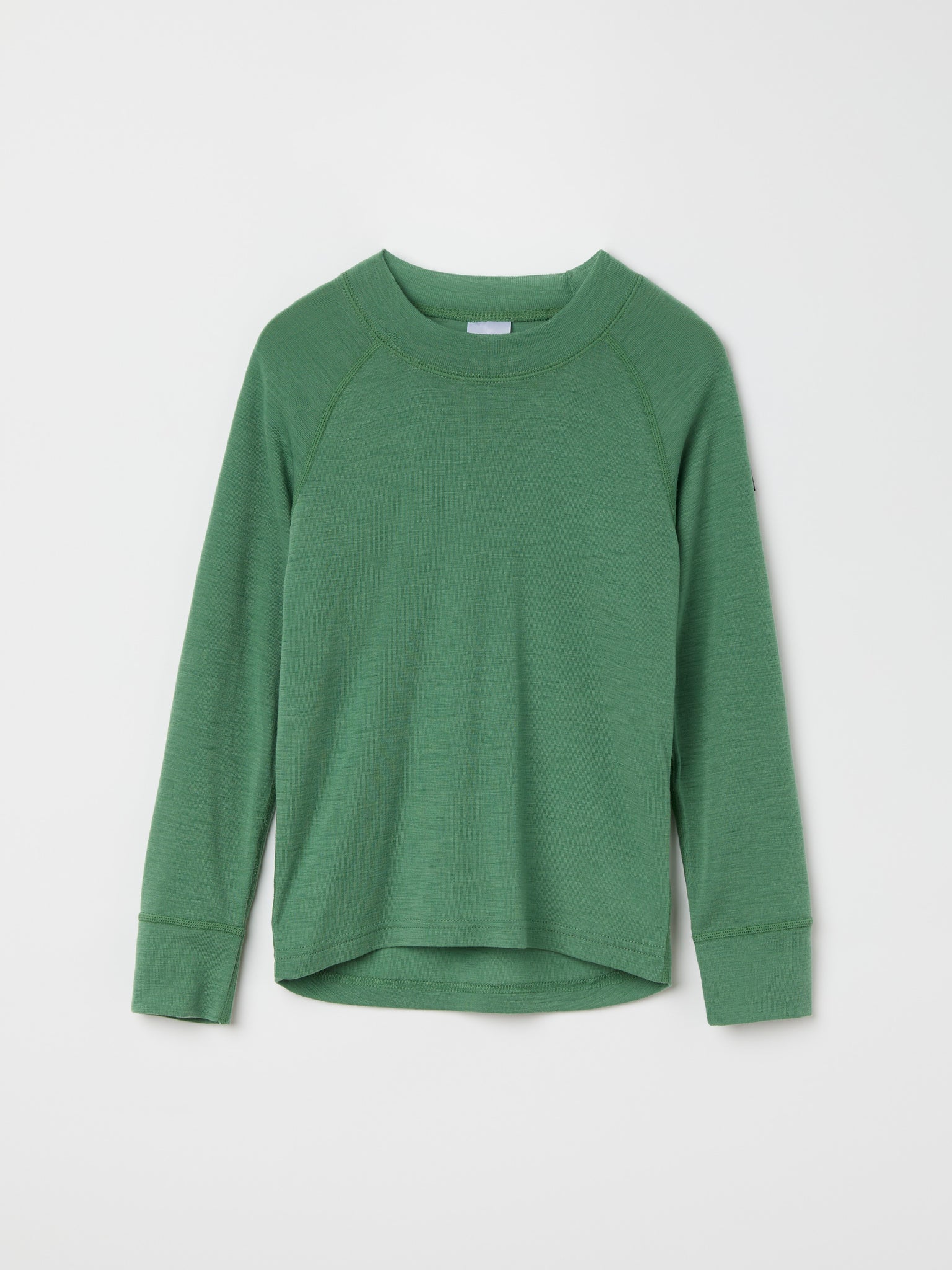 Green Thermal Merino Kids Top from the Polarn O. Pyret kidswear collection. Ethically produced kids outerwear.