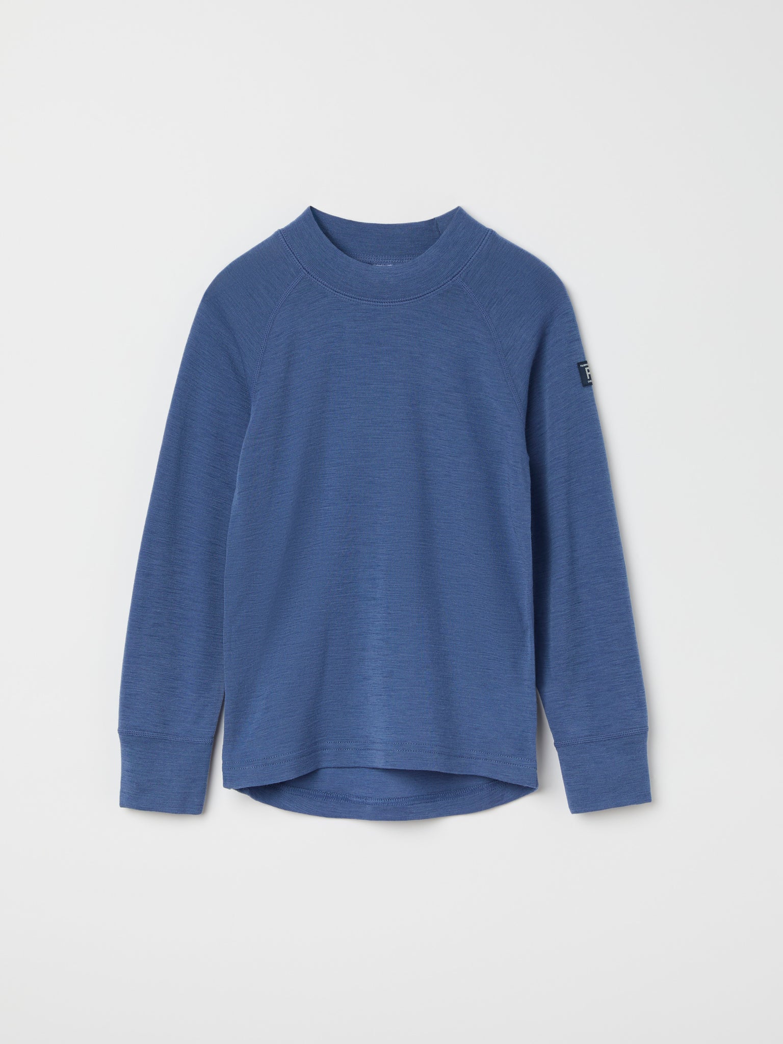 Blue Thermal Merino Kids Top from the Polarn O. Pyret kidswear collection. Made using ethically sourced materials.