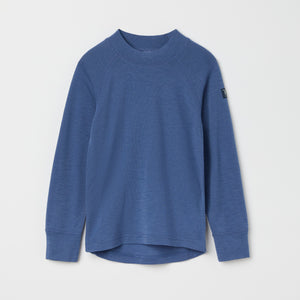 Blue Thermal Merino Kids Top from the Polarn O. Pyret kidswear collection. Made using ethically sourced materials.