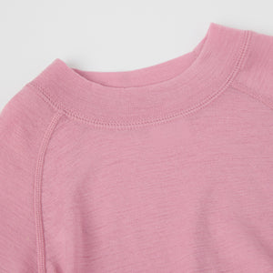 Pink Thermal Merino Kids Top from the Polarn O. Pyret kidswear collection. Quality kids clothing made to last.