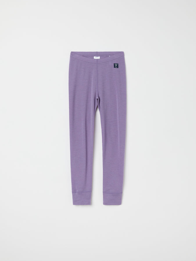 Purple Thermal Merino Kids Leggings from the Polarn O. Pyret kidswear collection. Made using ethically sourced materials.