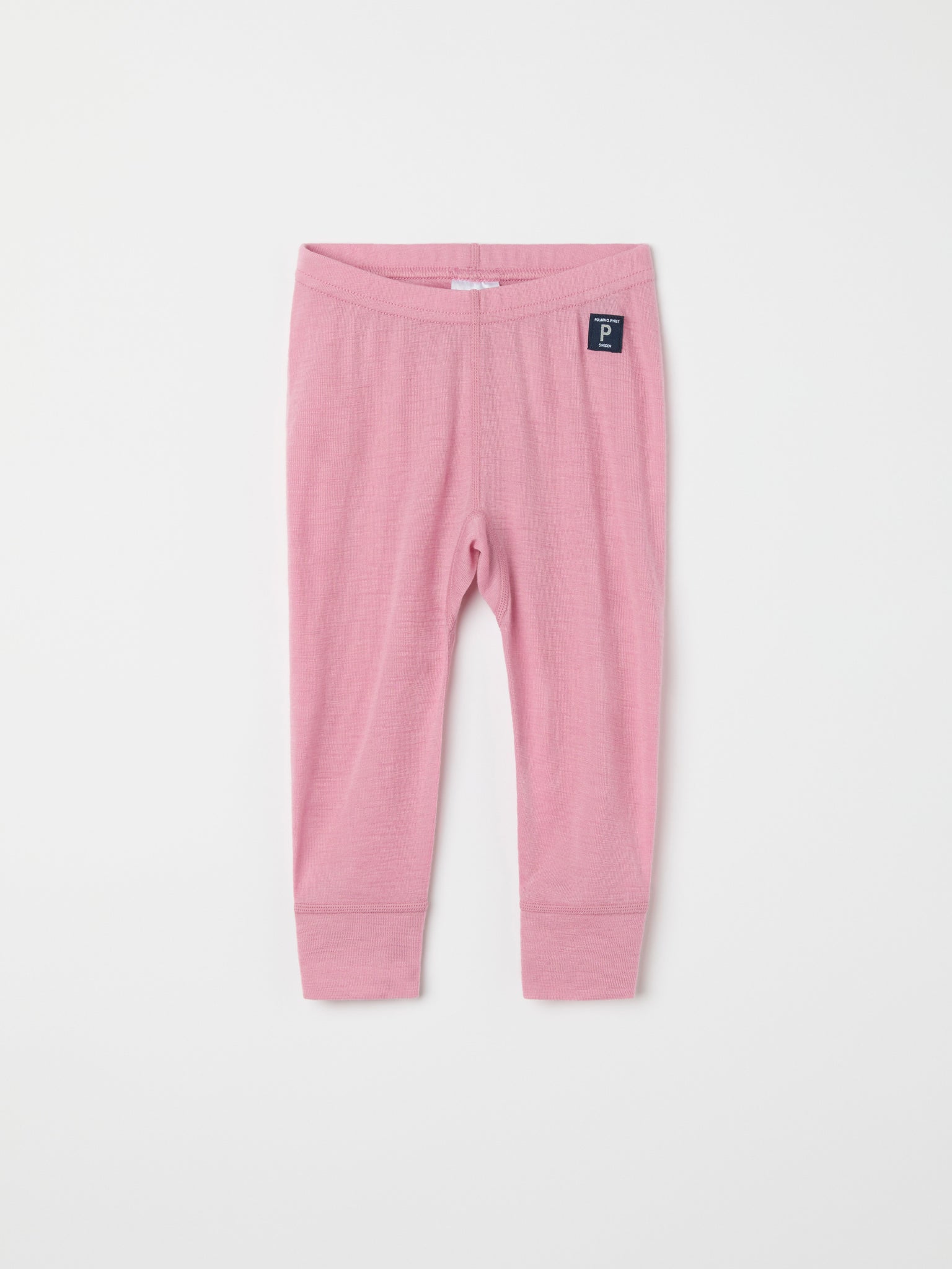 Pink Thermal Merino Kids Leggings from the Polarn O. Pyret kidswear collection. Ethically produced kids outerwear.