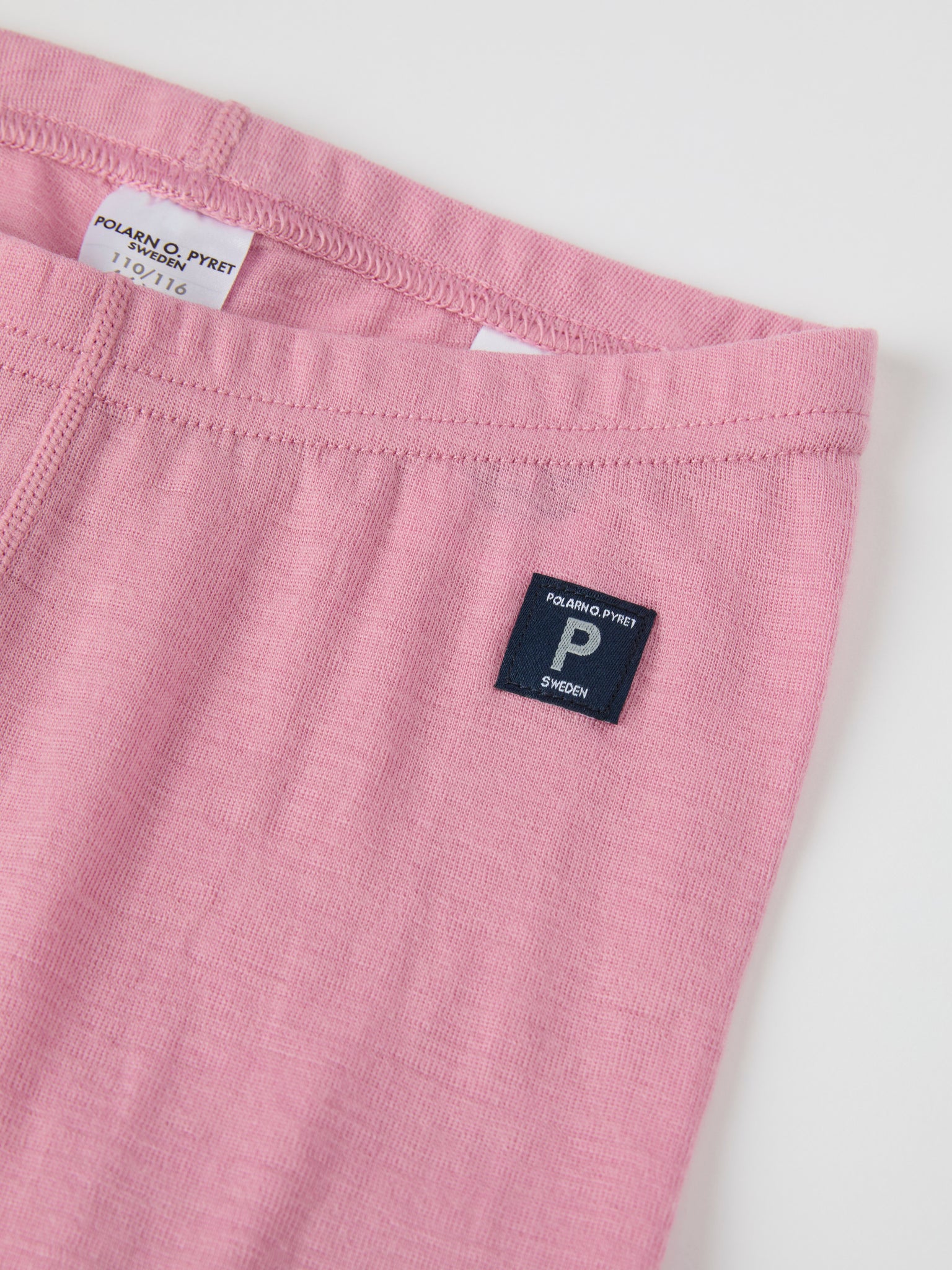 Pink Thermal Merino Kids Leggings from the Polarn O. Pyret kidswear collection. Ethically produced kids outerwear.