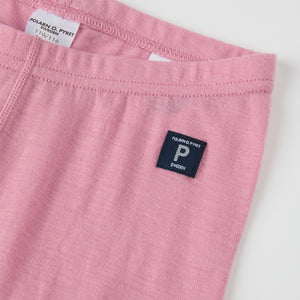 Pink Thermal Merino Kids Leggings from the Polarn O. Pyret kidswear collection. Ethically produced kids outerwear.