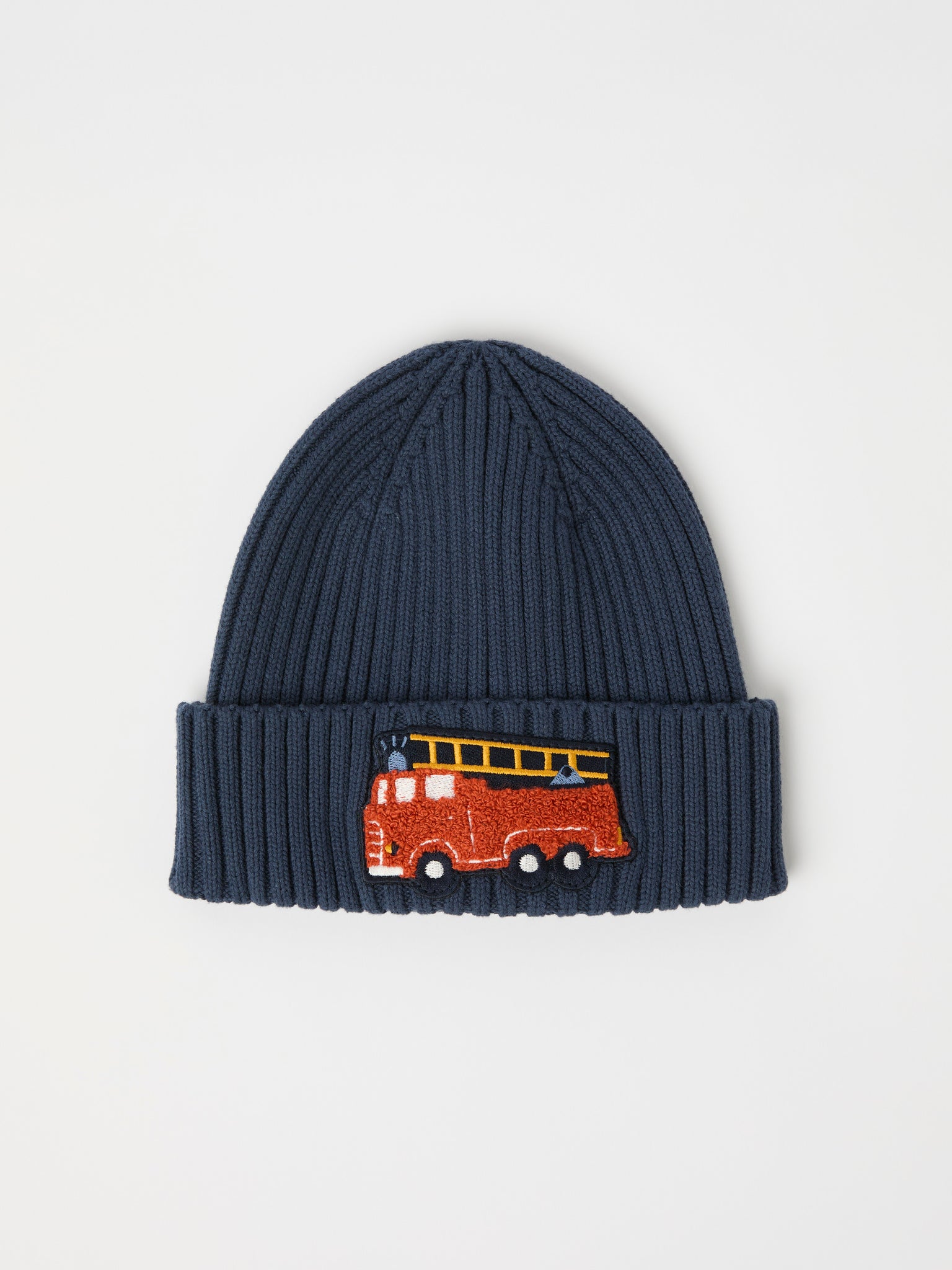 Fire Engine Applique Rib Knit Kids Hat from the Polarn O. Pyret kidswear collection. Quality kids clothing made to last.