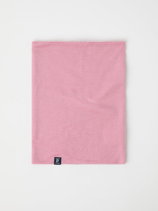 Pink Kids Merino Neck Warmer from the Polarn O. Pyret kidswear collection. Ethically produced kids outerwear.