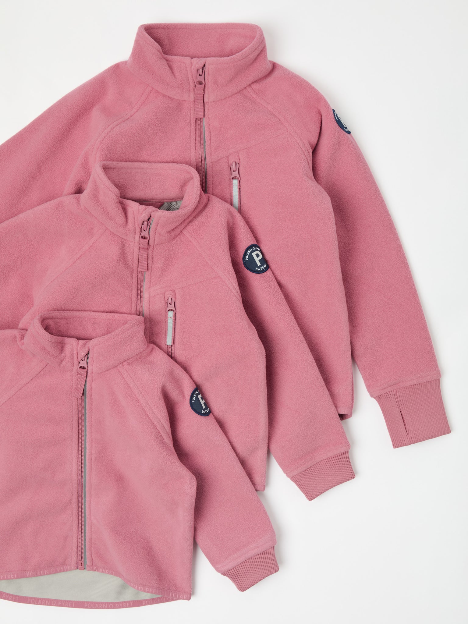 Pink Waterproof Kids Fleece Jacket from the Polarn O. Pyret kidswear collection. Made using ethically sourced materials.