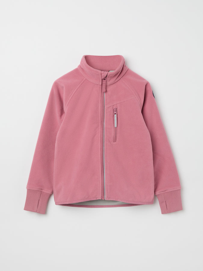 Pink Waterproof Kids Fleece Jacket from the Polarn O. Pyret kidswear collection. Made using ethically sourced materials.