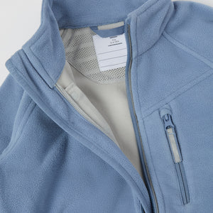 Blue Waterproof Kids Fleece Jacket from the Polarn O. Pyret kidswear collection. Ethically produced kids outerwear.