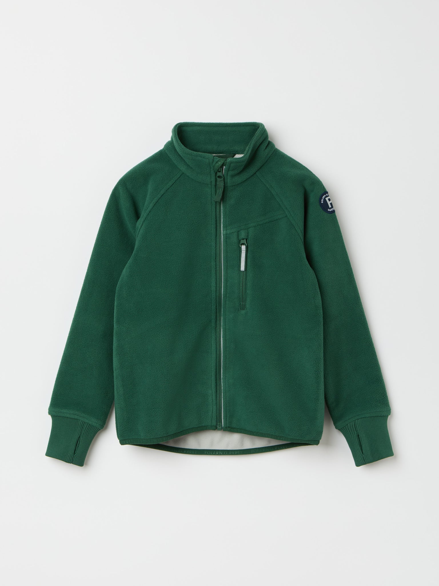 Green Waterproof Kids Fleece Jacket Polarn O. Pyret UK