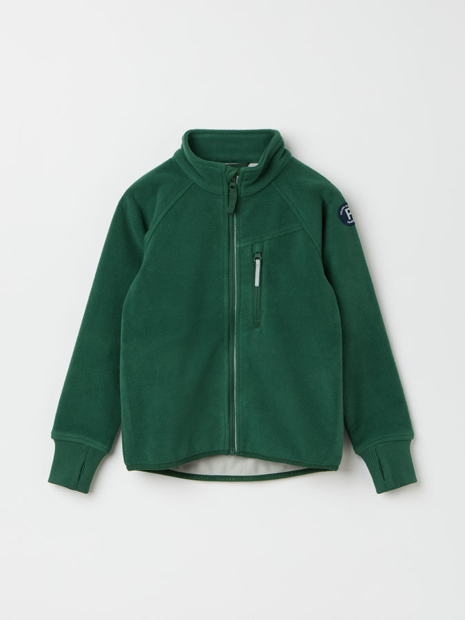 Green Waterproof Kids Fleece Jacket from the Polarn O. Pyret kidswear collection. The best ethical kids outerwear.