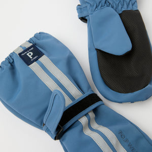 Blue Waterproof Shell Kids Mitten from the Polarn O. Pyret kidswear collection. Made using ethically sourced materials.