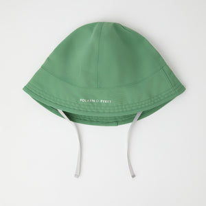 Green Kids Waterproof Rain Hat from the Polarn O. Pyret kidswear collection. Quality kids clothing made to last.