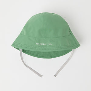 Green Kids Waterproof Rain Hat from the Polarn O. Pyret kidswear collection. Quality kids clothing made to last.