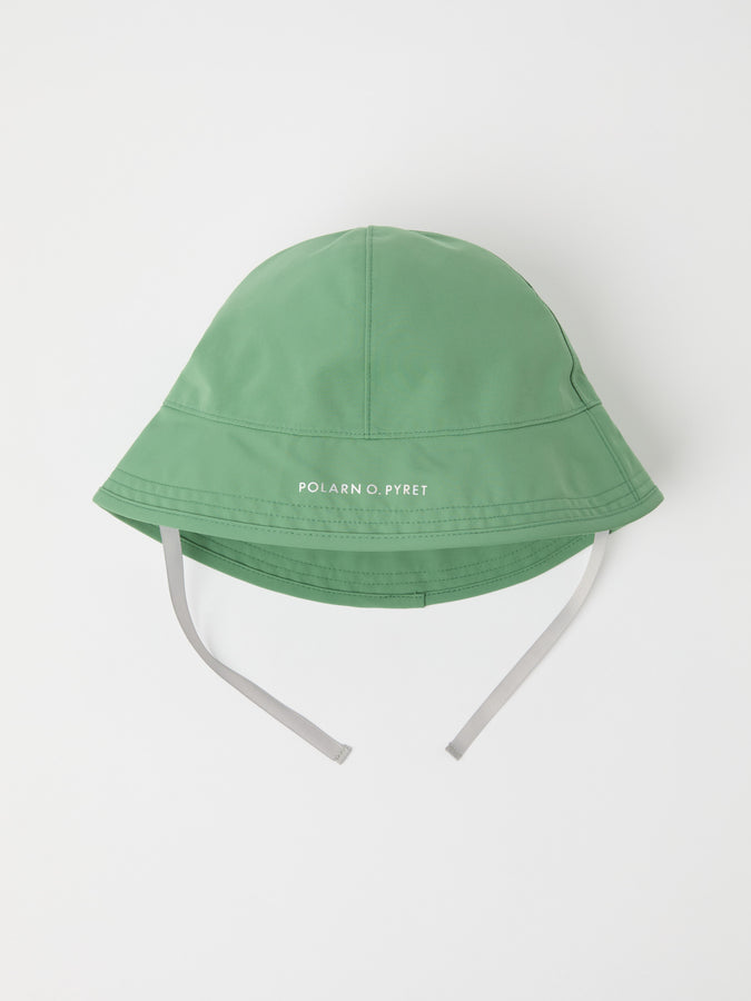 Green Kids Waterproof Rain Hat from the Polarn O. Pyret kidswear collection. Quality kids clothing made to last.