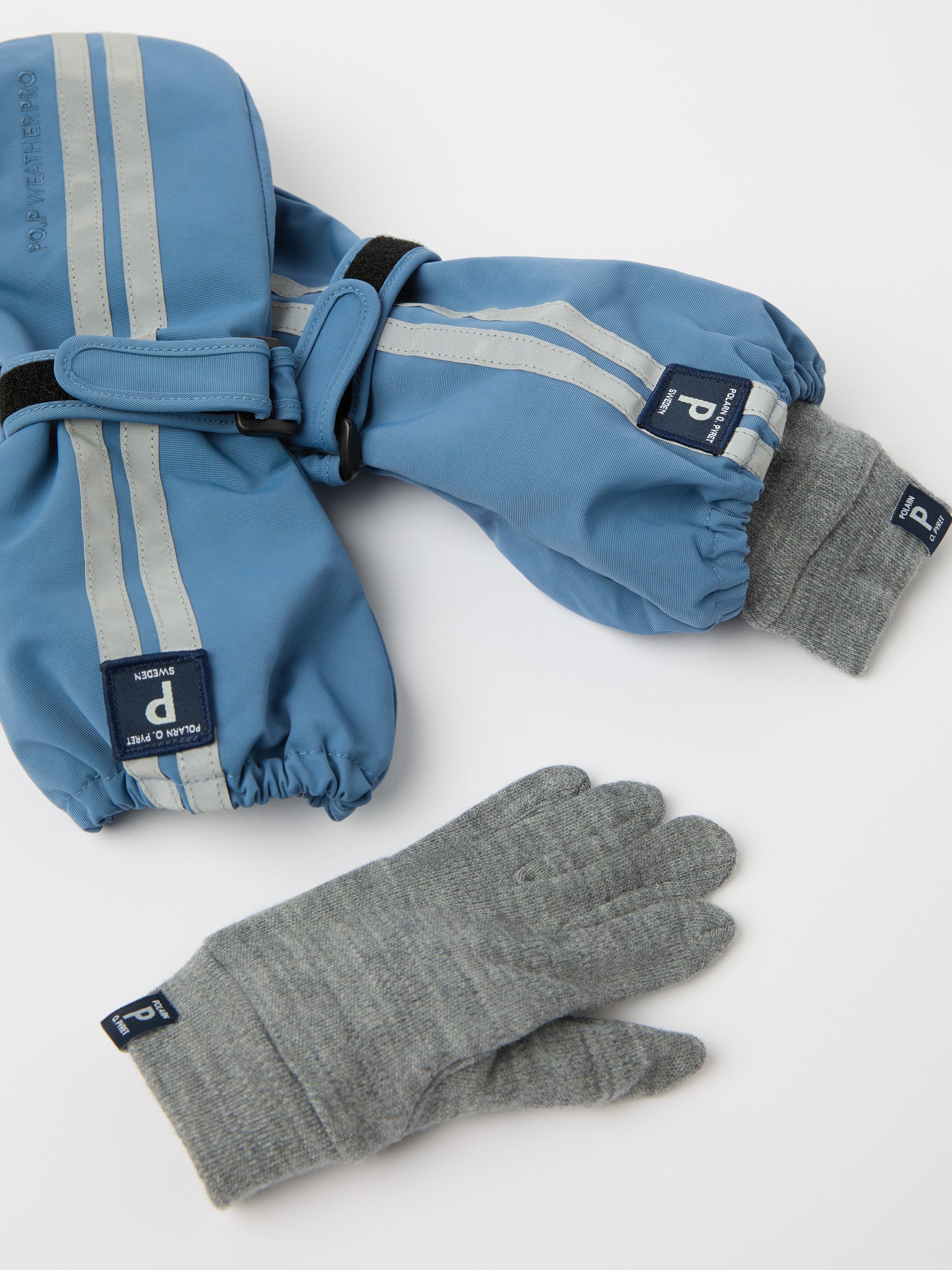 Grey Kids Wool Glove Liner from the Polarn O. Pyret kidswear collection. Ethically produced kids outerwear.