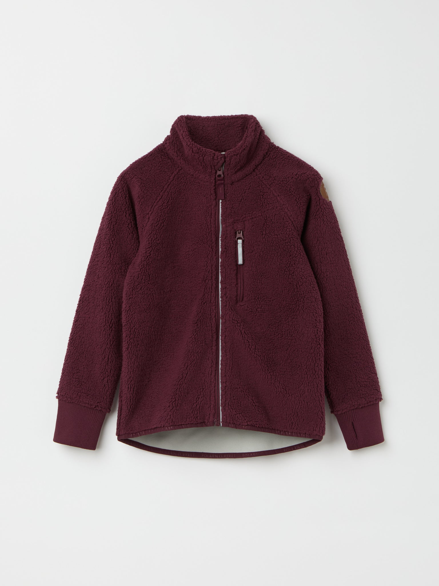 Burgundy Kids Sherpa Fleece Jacket from the Polarn O. Pyret kidswear collection. Ethically produced kids outerwear.