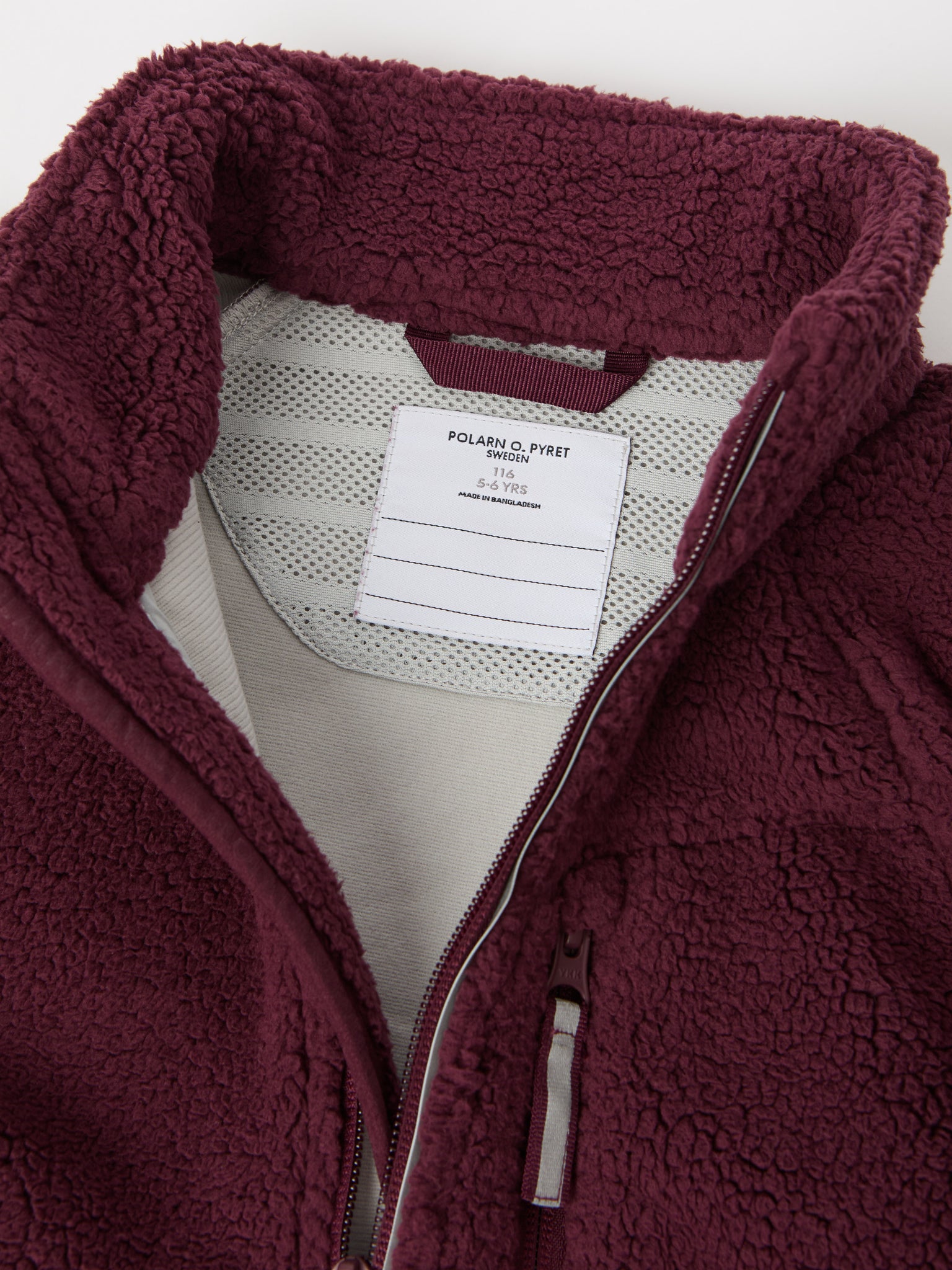 Burgundy Kids Sherpa Fleece Jacket from the Polarn O. Pyret kidswear collection. Ethically produced kids outerwear.