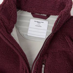 Burgundy Kids Sherpa Fleece Jacket from the Polarn O. Pyret kidswear collection. Ethically produced kids outerwear.