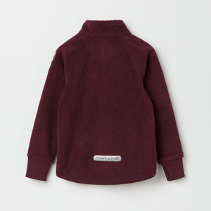 Burgundy Kids Sherpa Fleece Jacket from the Polarn O. Pyret kidswear collection. Ethically produced kids outerwear.