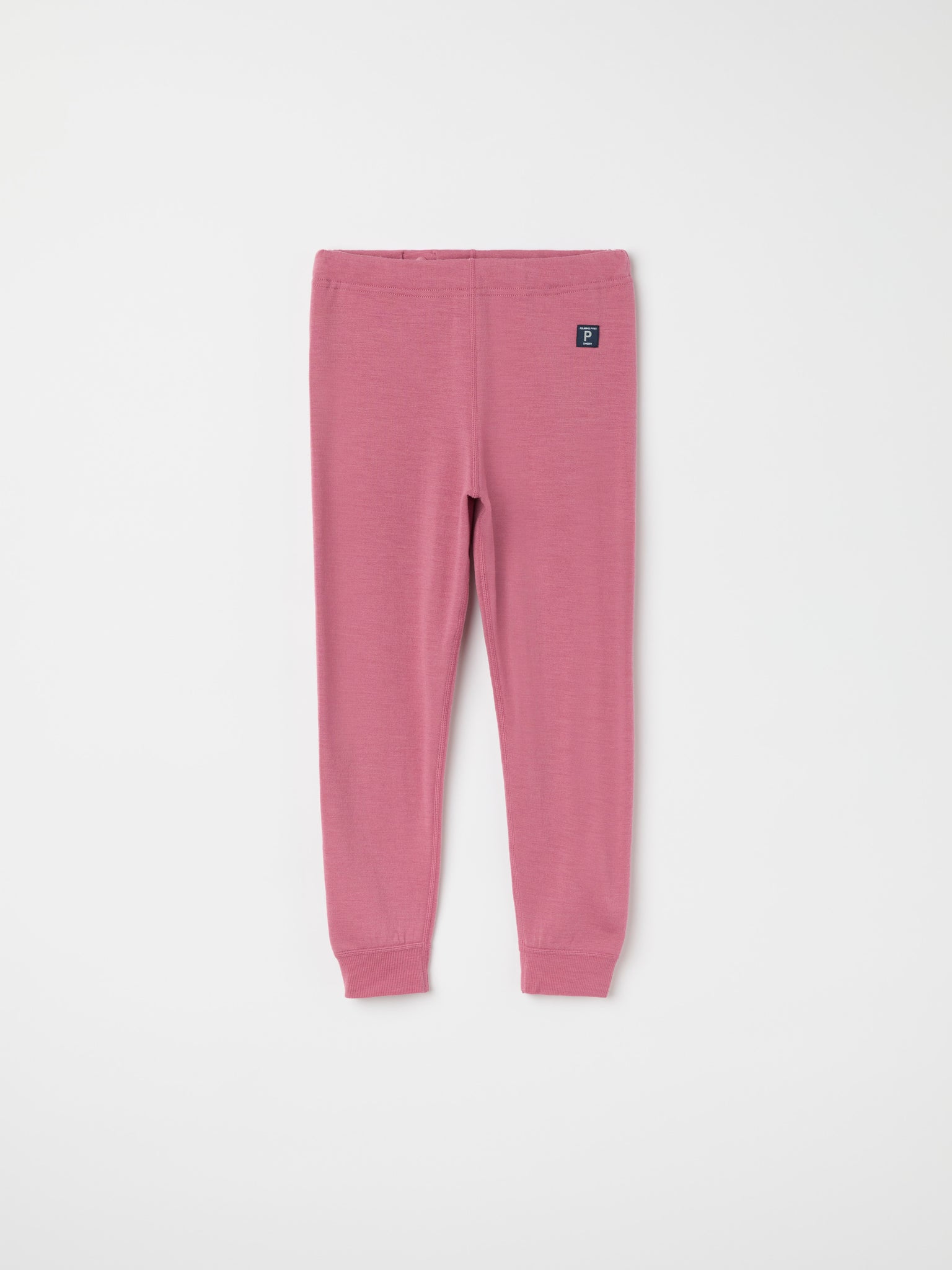 Pink Thermal Terry Merino Kids Long Johns from the Polarn O. Pyret kidswear collection. Ethically produced kids outerwear.