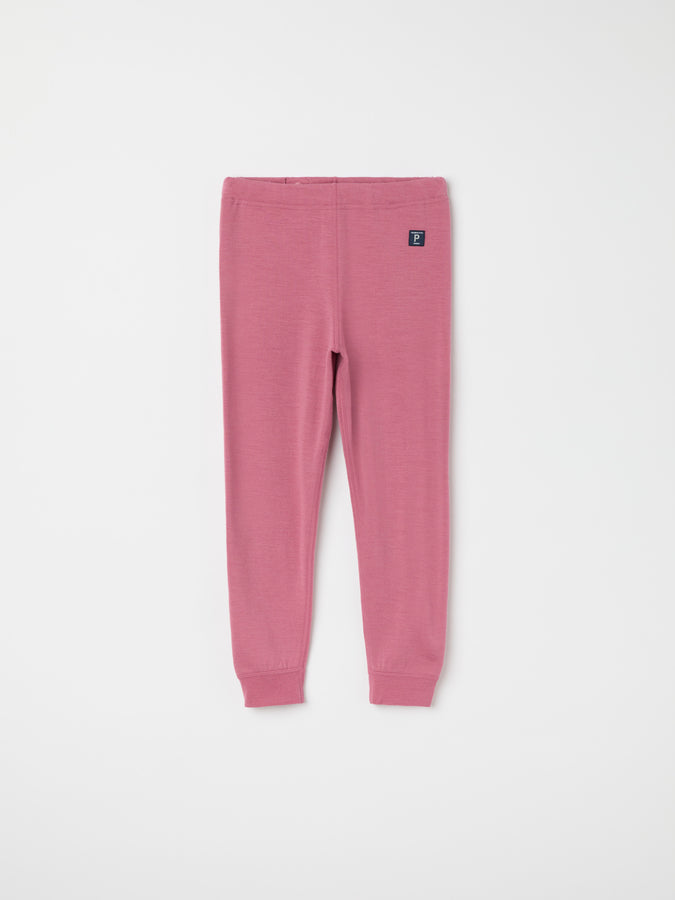 Pink Thermal Terry Merino Kids Long Johns from the Polarn O. Pyret kidswear collection. Ethically produced kids outerwear.