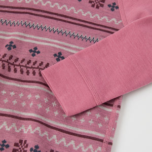 Pink Fairile Merino Wool Babygrow from the Polarn O. Pyret kidswear collection. Ethically produced kids outerwear.