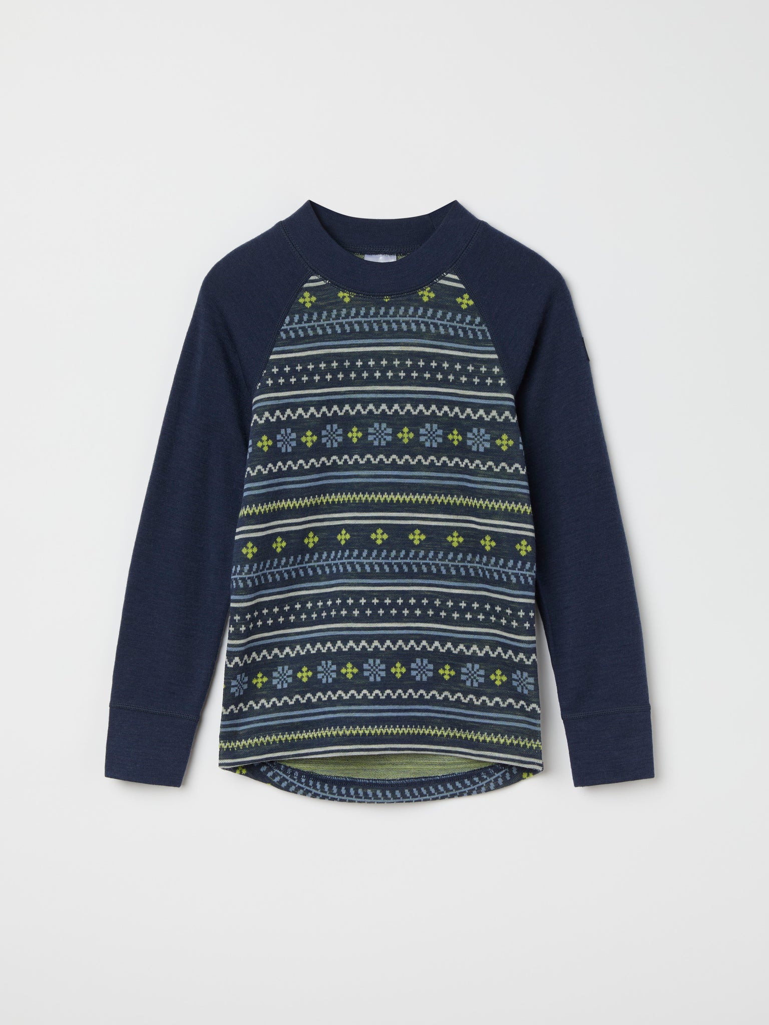 Blue Nordic Thermal Merino Kids Top from the Polarn O. Pyret kidswear collection. Quality kids clothing made to last.