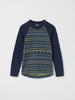 Blue Nordic Thermal Merino Kids Top from the Polarn O. Pyret kidswear collection. Quality kids clothing made to last.