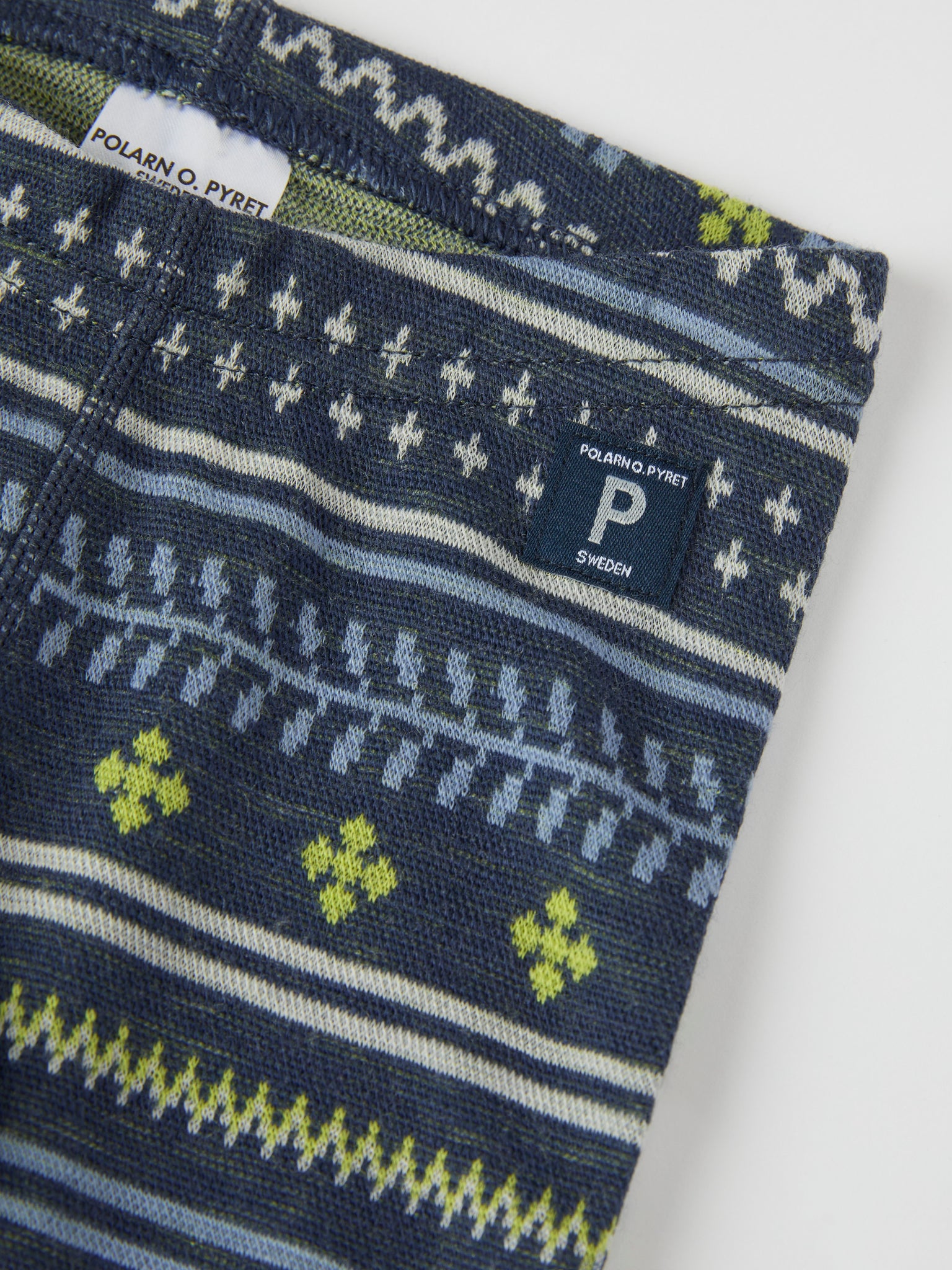 Blue Nordic Thermal Merino Kids Leggings from the Polarn O. Pyret kidswear collection. Ethically produced kids outerwear.