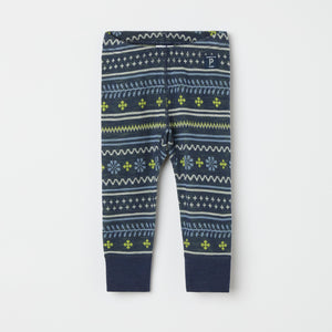 Blue Nordic Thermal Merino Kids Leggings from the Polarn O. Pyret kidswear collection. Ethically produced kids outerwear.