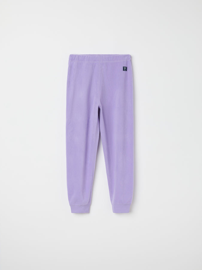 Purple Kids Thermal Fleece Trousers from the Polarn O. Pyret kidswear collection. The best ethical kids outerwear.